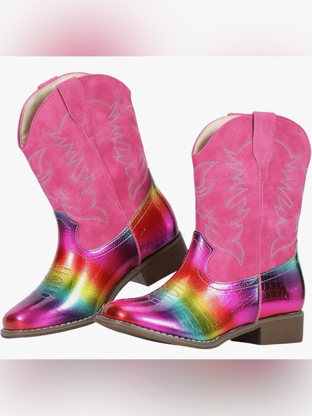 Kids Pink Rainbow Cowboy Boots - Brand RLW by